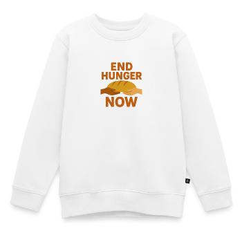 Icône de pain End Hunger Now - Sweat Premium enfant bio - blanc - Devant - AI Model Kid Male (0cm)