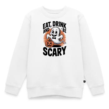 Essen, Trinken und beängstigen - Kinder Premium Organic Sweatshirt - Weiß - Vorne - AI Model Kid Male (0cm)