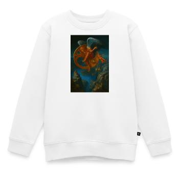 Fantasy Mechanical Flying Creature Design - Kids Premium Organic Sweatshirt - white - Front - AI Model Kid Male (0cm)