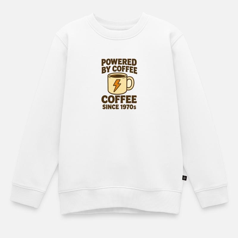 Puissance du café - Sweat Premium enfant bio - blanc