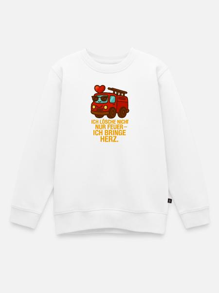 Ich_Losche_nicht_nur_Feuer_ich_bringe_Herz - Kinder Premium Organic Sweatshirt - Weiß