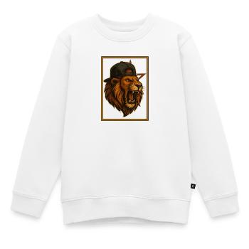Löwe von L'4tlas - Kinder Premium Organic Sweatshirt - Weiß - Vorne - AI Model Kid Male (0cm)