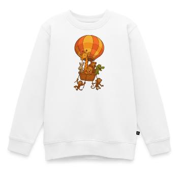 Hot Air Balloon Joyful Animals in Flight Noah's Ark - Kids Premium Organic Sweatshirt - white - Front - AI Model Kid Male (0cm)