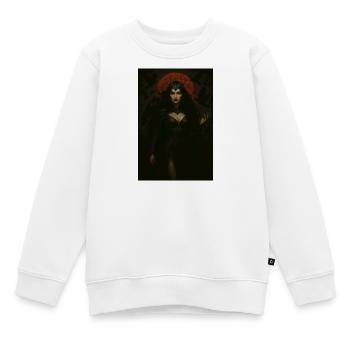 Déesse Sombre et Corbeaux – Lune Rouge - Sweat Premium enfant bio - blanc - Devant - AI Model Kid Male (0cm)