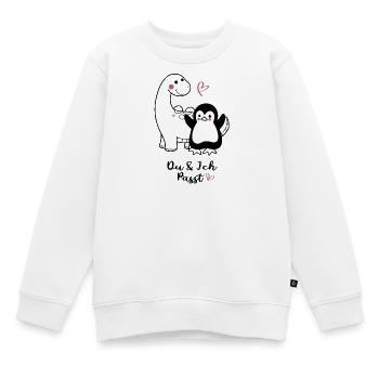 Kuschliger Pinguin mit Herzchen - Kinder Premium Organic Sweatshirt - Weiß - Vorne - AI Model Kid Male (0cm)