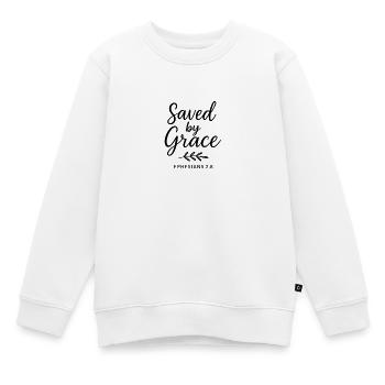 Gerettet durch Gnade Epheser Heilige Schrift - Kinder Premium Organic Sweatshirt - Weiß - Vorne - AI Model Kid Male (0cm)