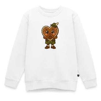 Lebkuchenheld in Lederhosen - Kinder Premium Organic Sweatshirt - Weiß - Vorne - AI Model Kid Male (0cm)