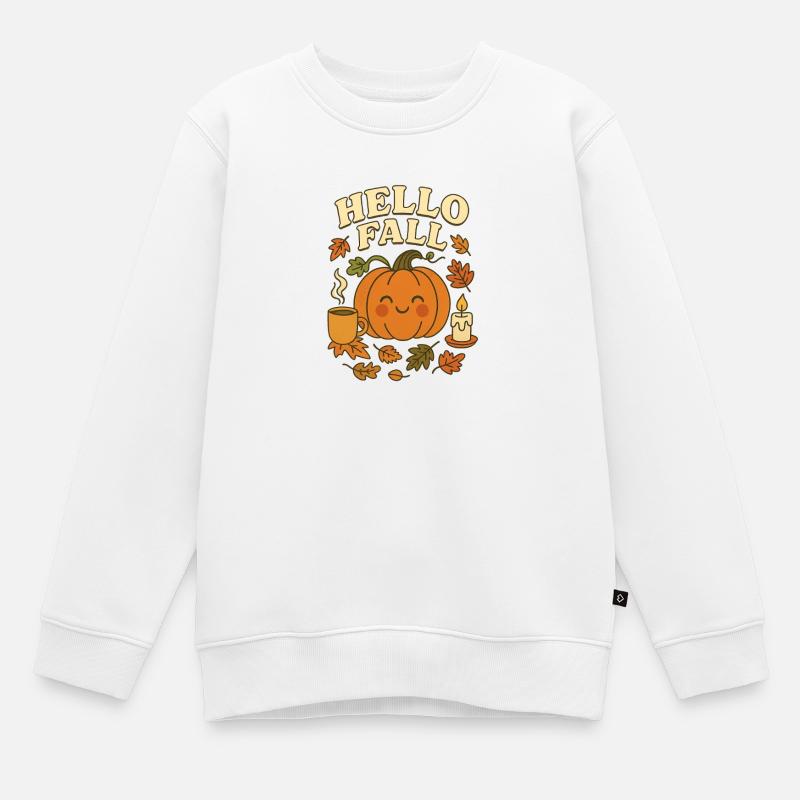 Cute_hello_fall - Kinder Premium Organic Sweatshirt - Weiß