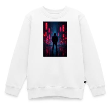Néon nocturne dans la cyber-cité - Sweat Premium enfant bio - blanc - Devant - AI Model Kid Male (0cm)