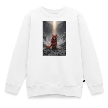 Red fox in the ritual circle - Kids Premium Organic Sweatshirt - white - Front - AI Model Kid Male (0cm)