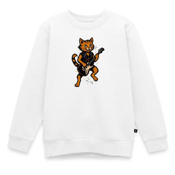 Orange Katze macht krach - Kinder Premium Organic Sweatshirt - Weiß - Vorne - AI Model Kid Male (0cm)