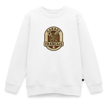 Garage Français Pistons Vintage - Sweat Premium enfant bio - blanc - Devant - AI Model Kid Male (0cm)
