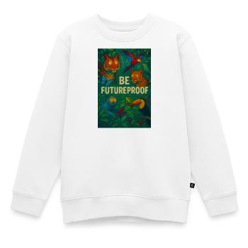 Be future-proof - Kids Premium Organic Sweatshirt - white - Front - AI Model Kid Male (0cm)