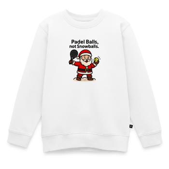 Padel Santa: Balls statt Schnee - Kinder Premium Organic Sweatshirt - Weiß - Vorne - AI Model Kid Male (0cm)
