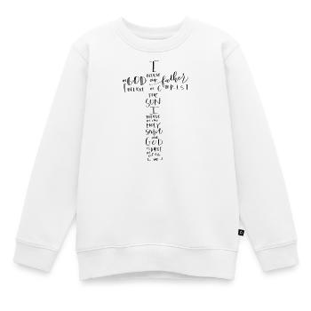 Glaubenskreuz Handschrift Text - Kinder Premium Organic Sweatshirt - Weiß - Vorne - AI Model Kid Male (0cm)
