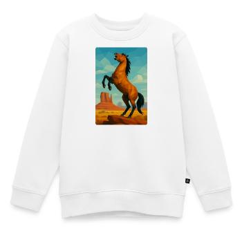 Polynature Wildpferd - Kinder Premium Organic Sweatshirt - Weiß - Vorne - AI Model Kid Male (0cm)