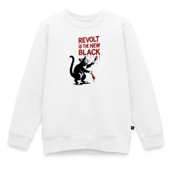 La révolte est le nouveau noir - Sweat Premium enfant bio - blanc - Devant - AI Model Kid Male (0cm)