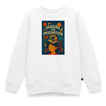 L’imagination en mouvement s’épanouit - Sweat Premium enfant bio - blanc - Devant - AI Model Kid Male (0cm)