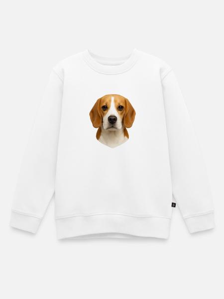 Beagle Kopf Portrait - Kinder Premium Organic Sweatshirt - Weiß