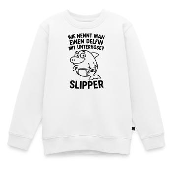 Blague sur les slippers et les sous-vêtements - Sweat Premium enfant bio - blanc - Devant - AI Model Kid Male (0cm)