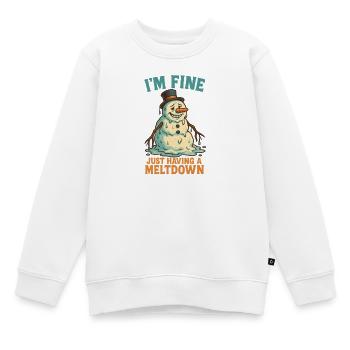 Schmelzender Schneemann I'm fine - Kinder Premium Organic Sweatshirt - Weiß - Vorne - AI Model Kid Male (0cm)
