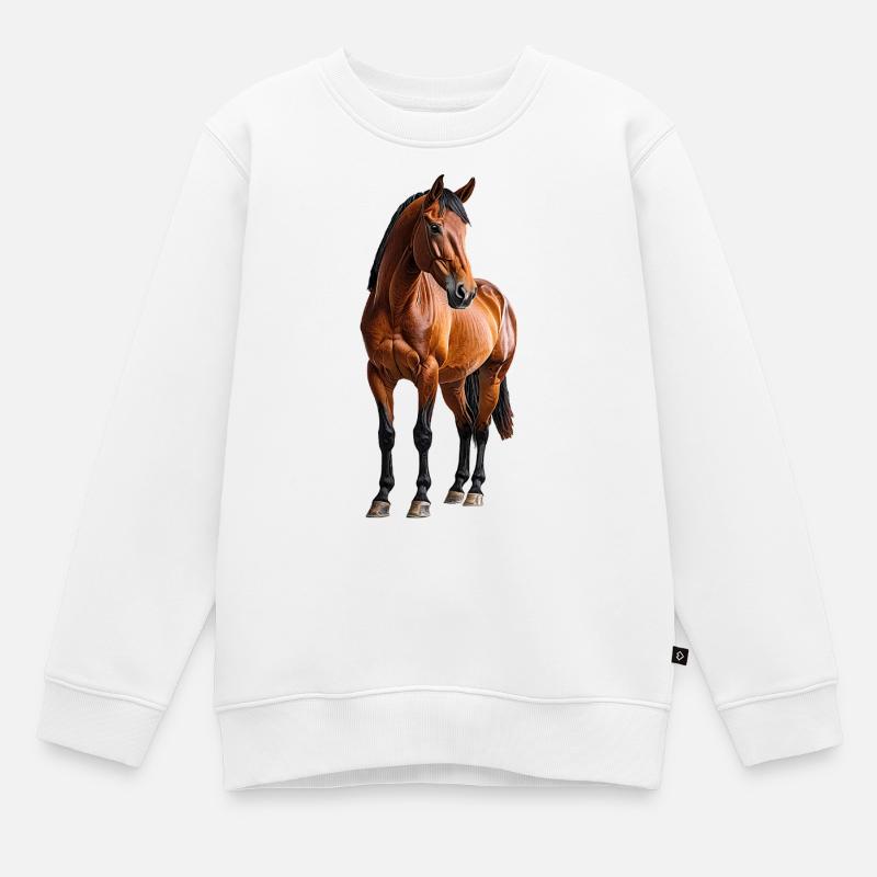 Cheval - Sweat Premium enfant bio - blanc