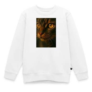 Katzenaugen schließen sich - Kinder Premium Organic Sweatshirt - Weiß - Vorne - AI Model Kid Male (0cm)