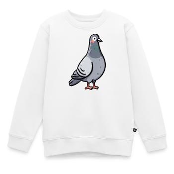 Verspieltes Taubenporträt - Kinder Premium Organic Sweatshirt - Weiß - Vorne - AI Model Kid Male (0cm)