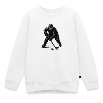 Eishockey Spieler – Monochromes Design - Kinder Premium Organic Sweatshirt - Weiß - Vorne - AI Model Kid Male (0cm)