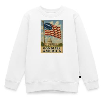Gott segne Amerika Flaggenkunst - Kinder Premium Organic Sweatshirt - Weiß - Vorne - AI Model Kid Male (0cm)