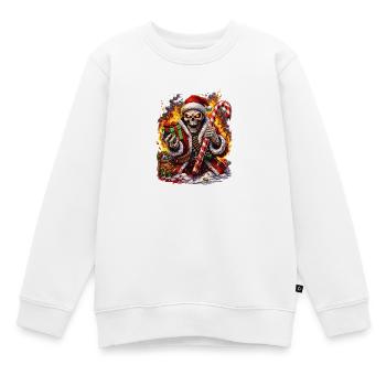 Squelette de Feu avec Canne d’Orge - Sweat Premium enfant bio - blanc - Devant - AI Model Kid Male (0cm)