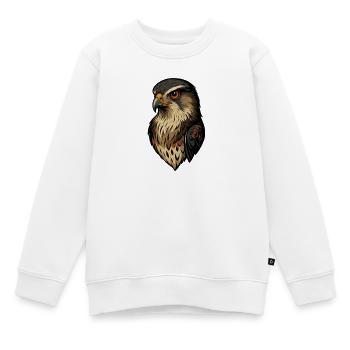 Falkenporträt im Goldbraun - Kinder Premium Organic Sweatshirt - Weiß - Vorne - AI Model Kid Male (0cm)