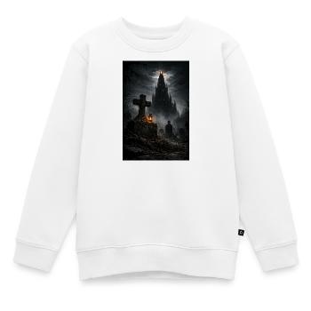 Château gothique dans le brouillard - Sweat Premium enfant bio - blanc - Devant - AI Model Kid Male (0cm)