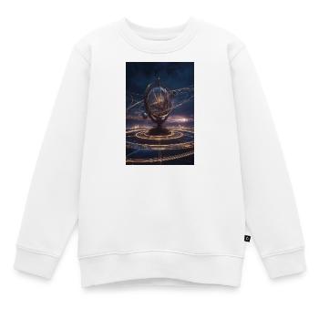 Orbite armillaire lumineuse - Sweat Premium enfant bio - blanc - Devant - AI Model Kid Male (0cm)
