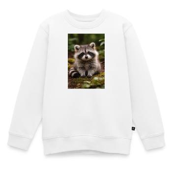 Winziges Waschbärjungtier im Wald - Kinder Premium Organic Sweatshirt - Weiß - Vorne - AI Model Kid Male (0cm)