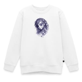 Portrait de tentacules en bleu | Fille Zombie - Sweat Premium enfant bio - blanc - Devant - AI Model Kid Male (0cm)