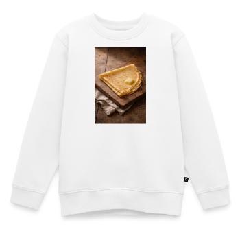 Knusprige Crepes mit Butter - Kinder Premium Organic Sweatshirt - Weiß - Vorne - AI Model Kid Male (0cm)