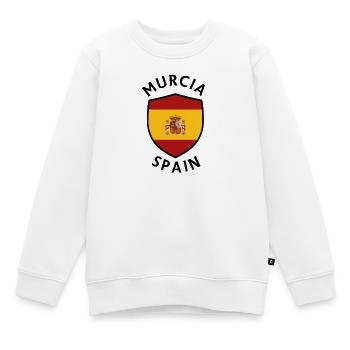 Murcia-Schild unter spanischer Flagge - Kinder Premium Organic Sweatshirt - Weiß - Vorne - AI Model Kid Male (0cm)