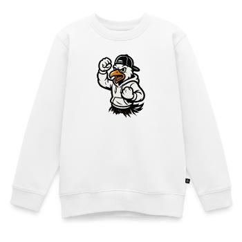 Kampfadler Maskottchen  - Kinder Premium Organic Sweatshirt - Weiß - Vorne - AI Model Kid Male (0cm)