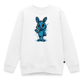 Graphique Blue Splash Bunny - Sweat Premium enfant bio - blanc - Devant - AI Model Kid Male (0cm)