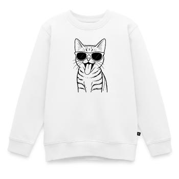 Vibrations lunettes de soleil pour chat - Sweat Premium enfant bio - blanc - Devant - AI Model Kid Male (0cm)