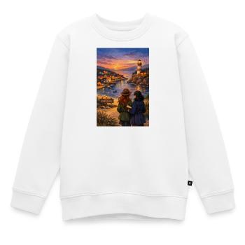 Brise am Poppy Cove Leuchtturm - Kinder Premium Organic Sweatshirt - Weiß - Vorne - AI Model Kid Male (0cm)