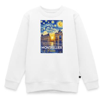 Montpellier, Frankreich - Kinder Premium Organic Sweatshirt - Weiß - Vorne - AI Model Kid Male (0cm)