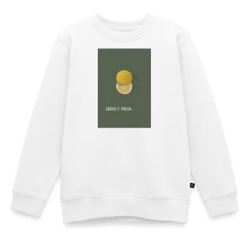 Serve It Fresh Tennis Zitronen Design - Kinder Premium Organic Sweatshirt - Weiß - Vorne - AI Model Kid Male (0cm)
