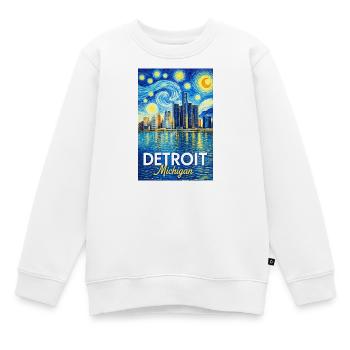 Détroit, Michigan - Sweat Premium enfant bio - blanc - Devant - AI Model Kid Male (0cm)