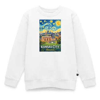Kansas City, Missouri - Sweat Premium enfant bio - blanc - Devant - AI Model Kid Male (0cm)
