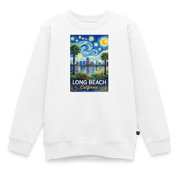 Long Beach, Californie - Sweat Premium enfant bio - blanc - Devant - AI Model Kid Male (0cm)