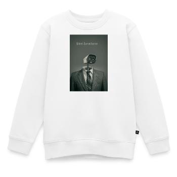 Surveillance silencieuse : Affiche minimale - Sweat Premium enfant bio - blanc - Devant - AI Model Kid Male (0cm)