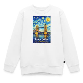 Tower Bridge London Sternenwirbel - Kinder Premium Organic Sweatshirt - Weiß - Vorne - AI Model Kid Male (0cm)