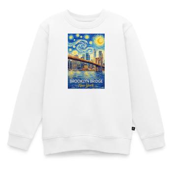Brooklyn Bridge NY Style Star - Sweat Premium enfant bio - blanc - Devant - AI Model Kid Male (0cm)